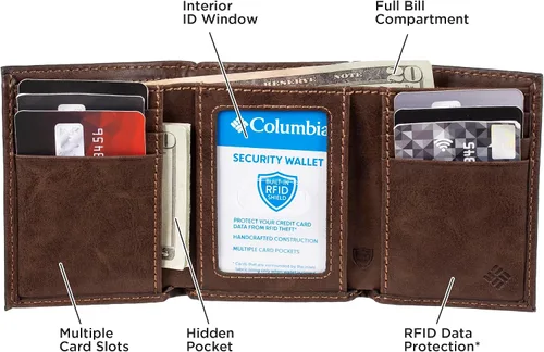 Vista 5 de Columbia Men's RFID Trifold Wallet
