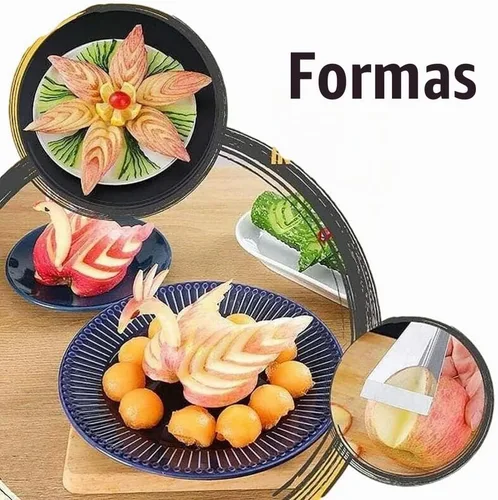 Vista 5 de MIXCUT Cuchillo para tallar frutas, decoración de platos de bricolaje, herramientas de tallado de forma triangular de acero inoxidable, cuchillo