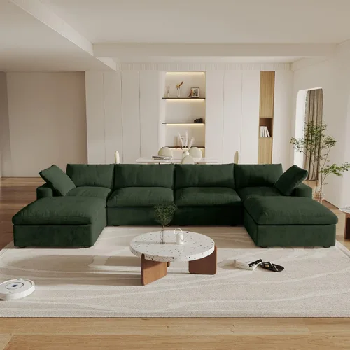 Vista 47 de Cloud - Sofá modular convertible de 80.3 pulgadas en forma de L para sala de estar con otomana de almacenamiento, sofás profundos minimalistas, Negro