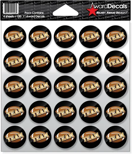 Vista 5 de Award Decals Casco de fútbol Award Decals (1", F-4)