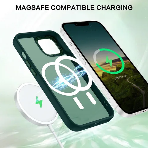 Vista 4 de BENTOBEN Funda magnética para iPhone 14 Plus [compatible con Magsafe] Funda translúcida mate para iPhone 14 Plus, delgada, a prueba de golpes