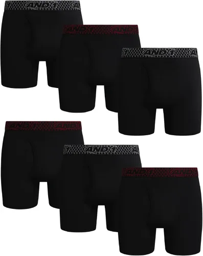 Vista 8 de AND1 Calzoncillos tipo bóxer para hombre, paquete de 6 unidades de platino con bolsa para mosca, calzoncillos tipo bóxer para hombre, entrepierna
