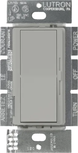 Vista 3 de Lutron - Regulador de intensidad Diva de 8 amperios y 3 vías/unipolar, de 0 a 10 voltios, DVSTV-WH, 10.00 volts Blanco