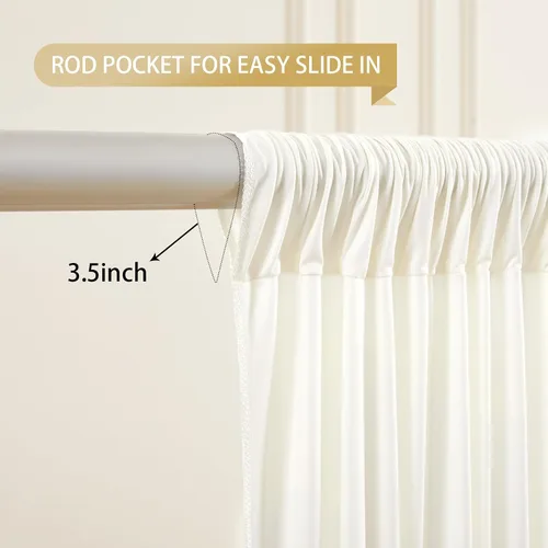Vista 4 de Cortinas de Fondo Beige - Cortinas de Poliéster Sin Arrugas para Fotografía, Cortinas de Fondo para Fiestas, para Decoraciones de Baby Shower