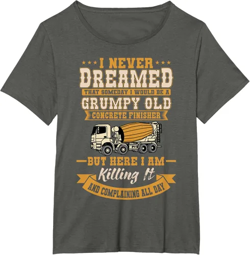 Vista 19 de Divertida camiseta de trabajador con acabado de hormigón antiguo, Negro, S