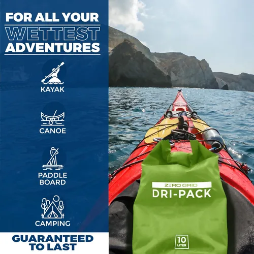 Vista 2 de Zero Grid Bolsa seca impermeable – La bolsa de secado flotante se mantiene seca tamaños de 10L/20L/30L/40L para mochileros, kayak, canotaje