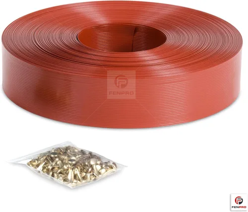 Vista 4 de Cinta de privacidad para valla de eslabones de cadena (madera roja)