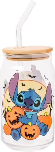 Vista 15 de Silver Buffalo Disney Alice in Wonderland Tarro de vidrio con tapa de bambú y pajita de vidrio, 16 onzas