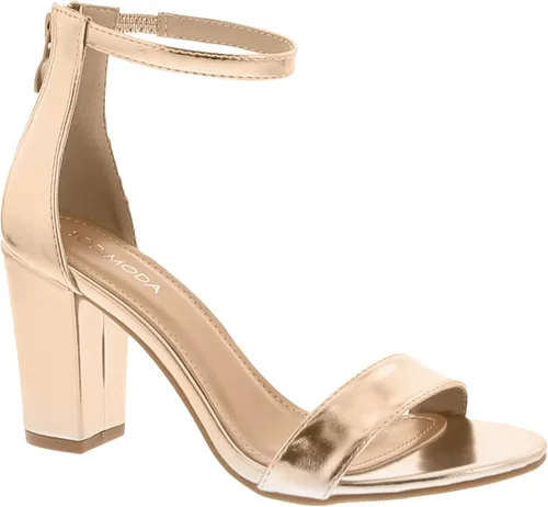 Vista 45 de TOP MODA Hannah-1 - Sandalias de tacón alto con tira en el tobillo elegantes, suela antideslizante, para boda, fiesta, baile de graduación Beige