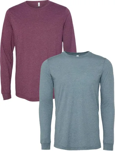 Vista 106 de Canvas Filmore 3501 - Camiseta de 4.2 onzas para hombre manga larga (1) Ceniza + (1) Jaspeado atlético