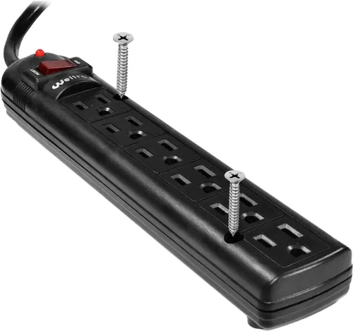 Vista 9 de Weltron - Protector contra sobretensiones de 3 pies (WSP-600PLF-3BK)