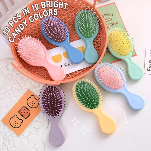 Vista 4 de Mini cepillo de pelo mojado de 20 piezas, cepillo desenredante de viaje con cerdas suaves para la mayoría de tipos de cabello, práctico de operar