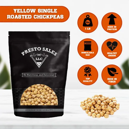 Vista 3 de Presto Sales LLC - Garbanzos, tostados amarillos, aperitivo sabroso, proteína a base de plantas, versátil, energía, frijoles de garbanzo, todas