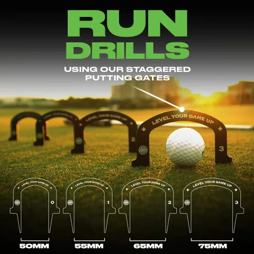 Vista 2 de Aumenta tu precisión de puesto: Back 2 BASICS - Juego de 4 puertas escalonadas con práctica bolsa de transporte - Esencial de entrenamiento de golf