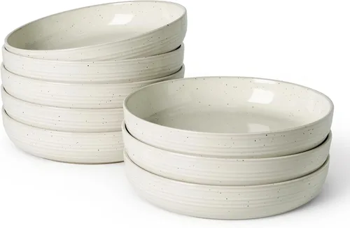 Vista 52 de famiware Milkyway - Juego de 4 cuencos para pasta, 33 onzas, hilo beige