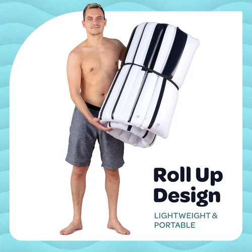 Vista 4 de Flotadores inflables de piscina para adultos, extra grande de 70 x 33 pulgadas, flotador para colchón enrollable, tapete flotante de piscina plano