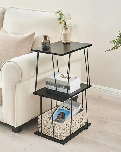 Vista 2 de KJGKK Mesa auxiliar alta, mesa auxiliar pequeña, mesa decorativa de 29 pulgadas de alto, mesita de noche para sala de estar, dormitorio y oficina