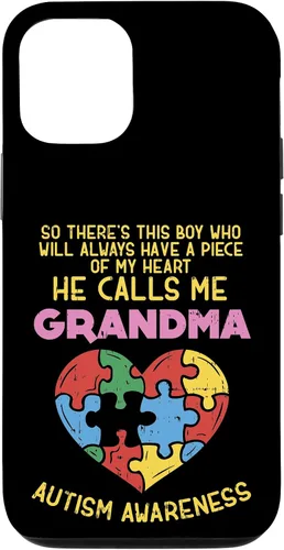 Vista 28 de Grandma Autism Awareness Austistic Boy Piece My Heart Case for iPhone 17