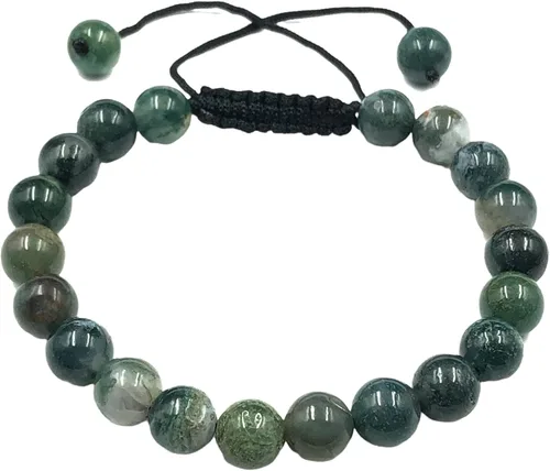 Vista 4 de AAA MUSS AGATE - Cuentas de cristal de piedras preciosas naturales para curación natural, unisex, pulseras de macramé ajustables de 0.315 in