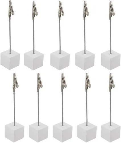Vista 11 de Xiaoyztan Soporte de clips de notas, soporte de números de mesa de cubo negro, clip de papel para uso en oficina, hogar, soporte de notas