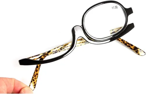 Vista 4 de Gafas de lectura, gafas de maquillaje, ojos, lentes abatibles, plegadas para mujeres, leopardo