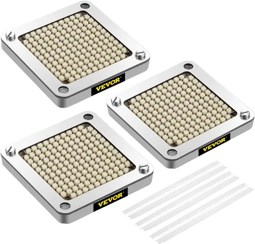 Vista 13 de VEVOR Cuchilla de reemplazo para picadora, 1/2 pulgada, conjunto de 3 cuchillas para freír papas con 6 cuchillos extra, piezas de picadora de acero