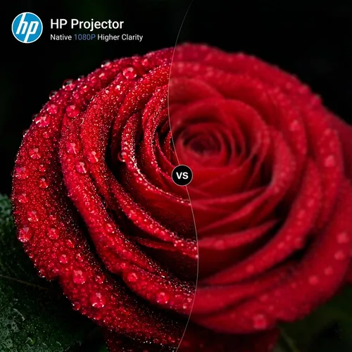 Vista 3 de HP Proyector FHD portátil MC475, aplicación oficial de Netflix, WiFi, Bluetooth, lente de corto alcance, soporte 4K, enfoque automático y Keystone