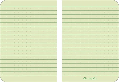 Vista 2 de Rite in the Rain Cuaderno de bolsillo de cubierta suave resistente a la intemperie, 3.5 x 5 pulgadas, cubierta verde, patrón universal (No. 954)