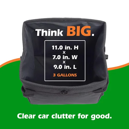 Vista 6 de Drive - Basurero plegable para automóvil con 20 bolsas, a prueba de fugas, negro, mediano