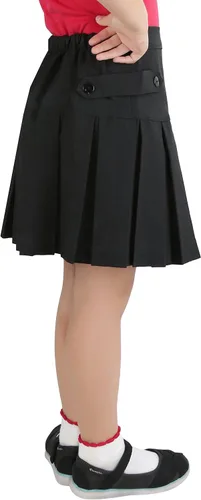 Vista 7 de ToBeInStyle Falda Uniforme Niña Negro - Laterales de botón