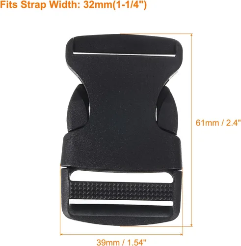 Vista 2 de uxcell Hebilla de liberación lateral, doble hebilla ajustable de plástico clips de repuesto para mochila de equipaje correa cinturón