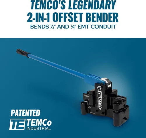 Vista 2 de TEMCo TH3030 Dobladora offset de conducto de doble tamaño 2 en 1 - EMT de ½ "y ¾