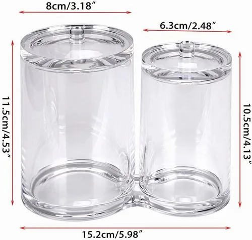 Vista 5 de Hipiwe Hisopo de algodón acrílico transparente y soporte para bolas 2