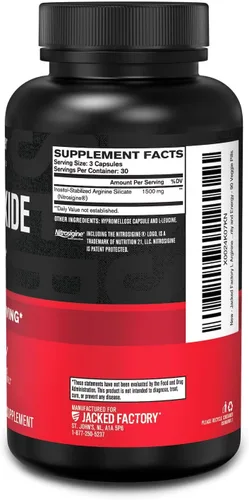Vista 8 de Jacked Factory Essentials - Potenciador de óxido nítrico, silicato de L-arginina patentado de 1500 mg para antes del entrenamiento para crecimiento