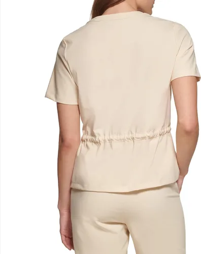 Vista 4 de Calvin Klein Women's Soft Everyday Sinched Waist Short Sleeve Shirt