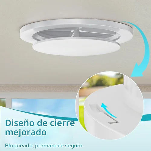 Vista 4 de HG Power - Difusor de techo de 10.1 cm con rejilla de ventilación redonda de ABS, panel ajustable y pantalla de malla extraíble, con diseño de clip