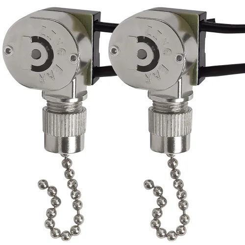 Vista 7 de Interruptor de ventilador de techo Zing Ear ZE-109M Interruptor de cable de cadena de tracción para ventiladores de techo lámparas y luces de pared