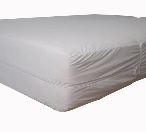 Vista 2 de Protector de colchón con cremallera tamaño Queen de 6 lados, cubierta completa (se adapta a bolsillos profundos de 11-15 pulgadas), funda