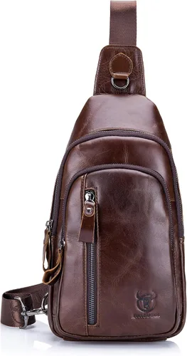 Vista 74 de LUKZIJAES Bolso bandolera de cuero genuino para hombre