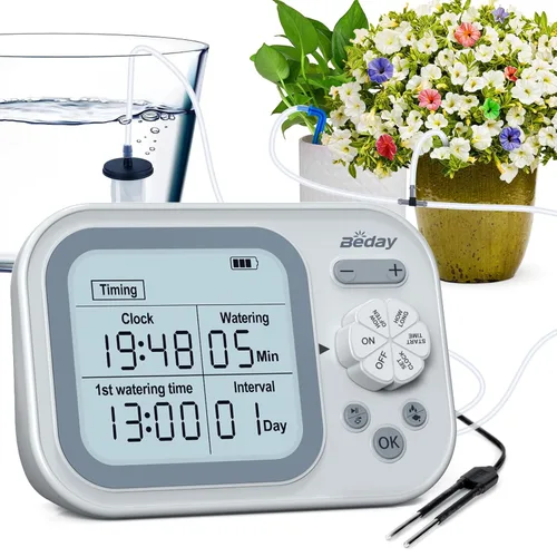 Vista 8 de Sistema Automático de Riego de Plantas para Interior con Autoriego para 15 Plantas en Maceta, Kit de Riego por Goteo Programable con Temporizador