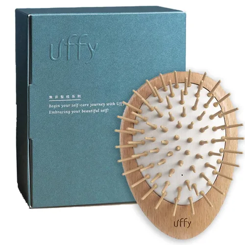 Vista 14 de Uffy Acubrusher - Cepillo de pelo Gua Sha chapado en oro de 24 quilates, masajeador ergonómico para el cuero cabelludo para la caspa
