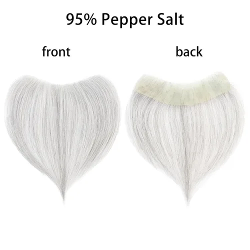 Vista 4 de Postizo frontal Meiverah para hombres con pérdida de línea capilar Toppers de repuesto para cabello humano recto con cinta adhesiva