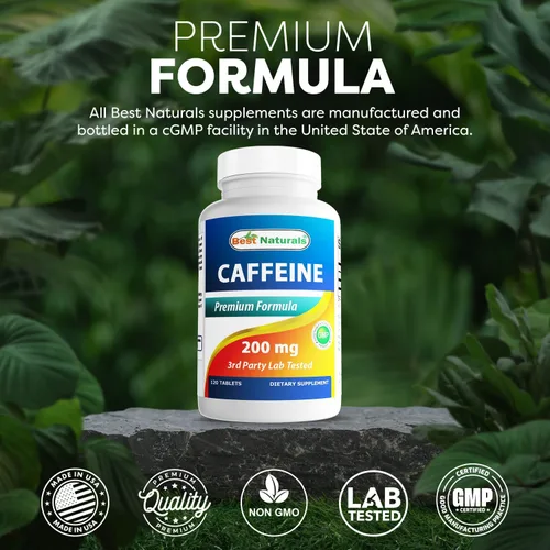 Vista 5 de Best Naturals Píldoras de cafeína de 200 mg, 120