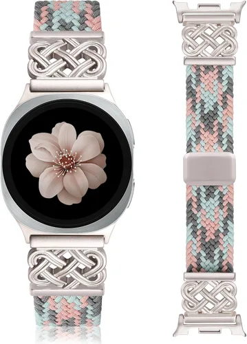 Vista 10 de Correa trenzada magnética compatible con Samsung Galaxy Watch 8 7 6 5 4 FE de 40mm 44mm/8 6 Classic/5 Pro/4 Classic/3 de 41mm/Active 2 para mujeres
