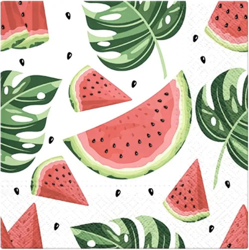 Vista 10 de Servilletas de papel de 20 unidades de 13 x 13 pulgadas, 3 capas, estampado de frutas y coco, para arte, cena y fiesta, servilletas desechables