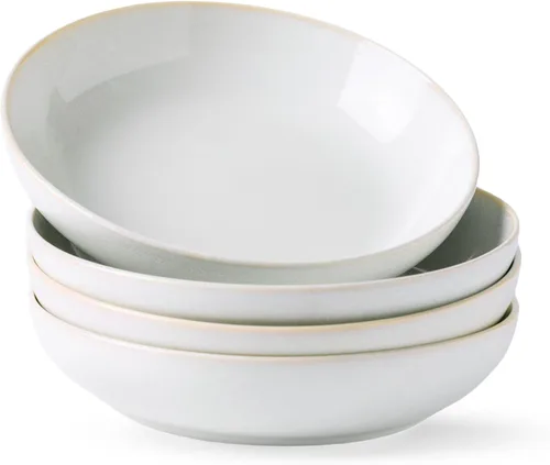 Vista 14 de AmorArc Juego de 4 cuencos grandes de cerámica para pasta de 8.5 pulgadas, cuencos de cerámica de 36 onzas para cocina, cuencos anchos para pasta