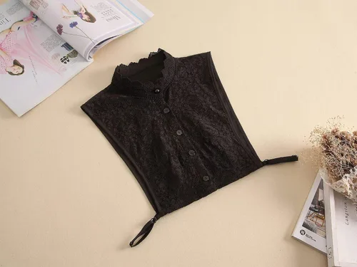 Vista 4 de Fake Collar, Women Detachable Dickey Collar False Collar for Dresses Blouse Sweater Negro