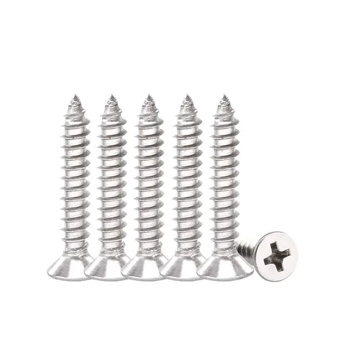 Vista 7 de Tornillo de madera de acero inoxidable #6 x 5/8 pulgadas, 100 piezas, tornillo autorroscante de cabeza plana, tornillos de metal, cola puntiaguda