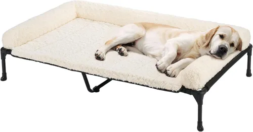 Vista 20 de Veehoo - Camas elevadas para perros de tamaño mediano con cojín de felpa esponjosa Orthopedic Raised Dog Beds for Indoor Outdoor, Soft Pet Sofa