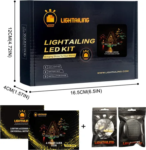 Vista 6 de Lightailing Luz para cabina Lego- 21338 A-Frame - Kit de iluminación LED compatible con el modelo de bloques de construcción Lego - NO incluido